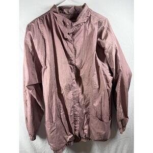 Vintage Tudor Court Mauve Iridescent Windbreaker Jacket Women's Large Pink Nylon